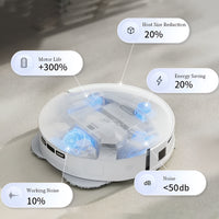 Robot Aspiradora Tuya Floor Cleaning Robot 5000Pa Rotary Smart Robot Vacuum Cleaner with Self-Emptying Dustbin Mopping Function