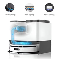 Robot Aspiradora Tuya Floor Cleaning Robot 5000Pa Rotary Smart Robot Vacuum Cleaner with Self-Emptying Dustbin Mopping Function