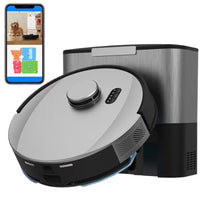 Open Box  PET24-7-913 Dustin Ultra Self-Emptying Robot Vacuum Cleaner and Mop, Stainless Steel