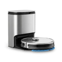 Open Box  PET24-7-913 Dustin Ultra Self-Emptying Robot Vacuum Cleaner and Mop, Stainless Steel — Studio Shot